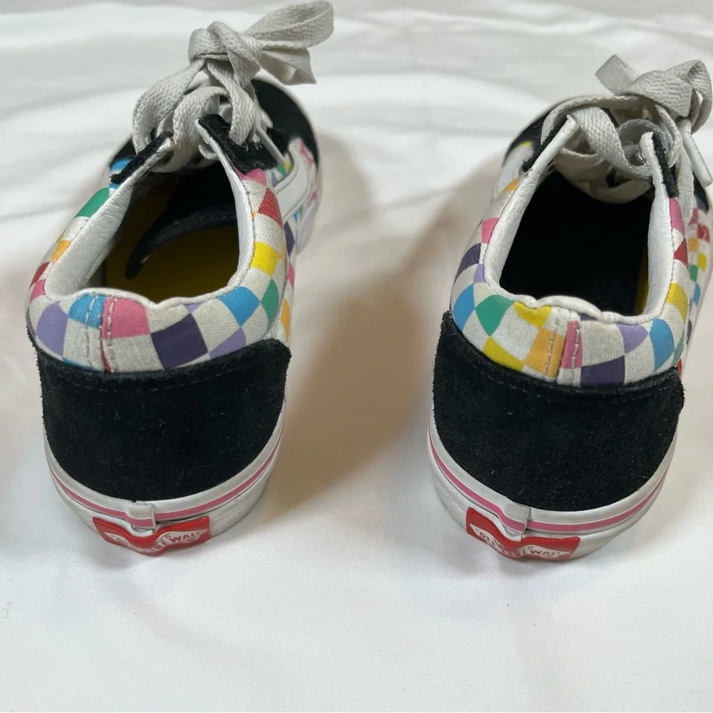 Vans Old Skool Kids Youth Size 2Y Multicolored Checkerboard Walking Shoe Sneaker